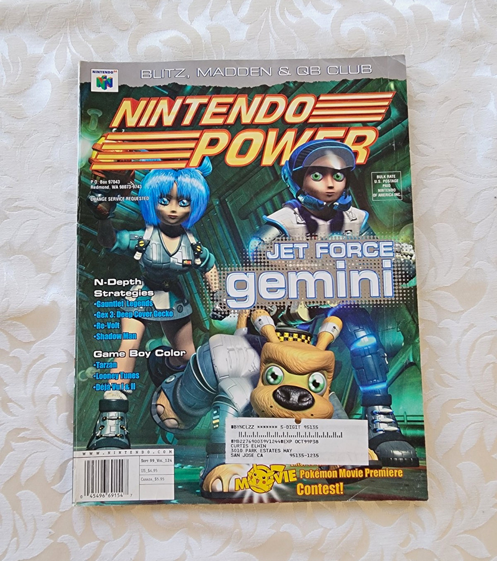 Nintendo Power September 1999 Issue 124 Vol 12 Jet Force, w/POSTER & CARD